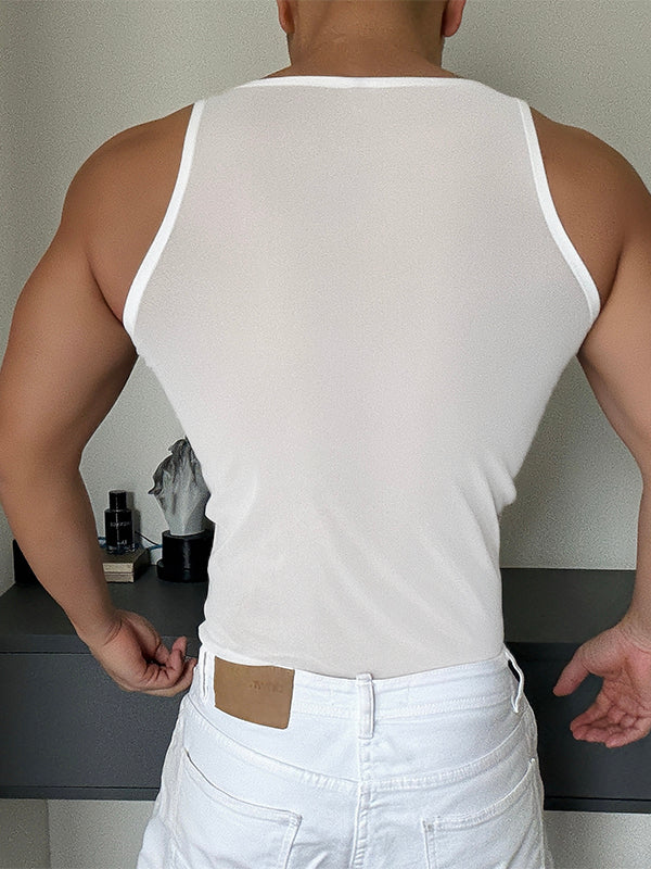 Men's 3D Faux Muscle Casual Tank SKUL19732