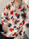 Mens Art Floral Print Long Sleeve Shirt SKUK46406