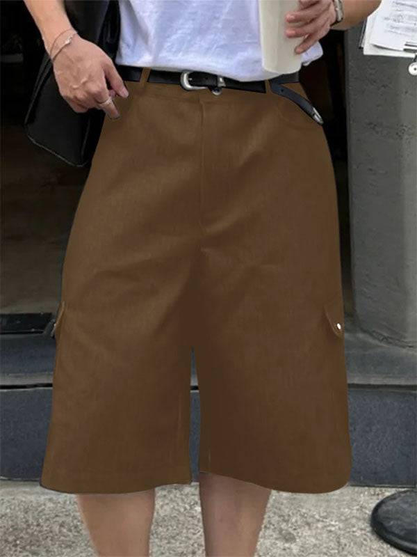 Men's Metal Stud Loose Fit Cropped Short SKUL24774