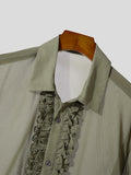 Mens Ruffle Trim Chiffon Long Sleeve Shirt SKUK30180