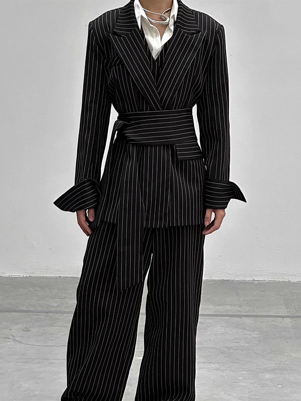 Men's Striped Tie Casual Two Pieces Outfit SKUL30460