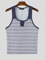 Men's Stripe Contrast Color Casual Tank SKUL47888