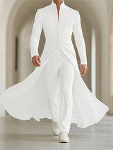 Men's Ruffled Hem Stand Collar Long Sleeve Blazer SKUL25000