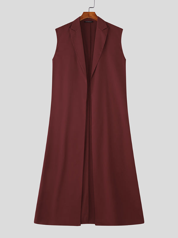 Mens Solid Color Long Hem Casual Cardigan SKUL26029