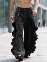 Men's Solid Color Ruffled Casual Pant SKUL29612