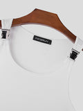 Mens Metal Buckle Design Solid Sleeveless Vest SKUK46277
