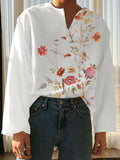 Mens Floral Print Notched Neck Shirt SKUK28465