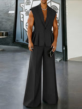 Men's Deconstructed Flared Hem Two Pieces Outfit SKUL50093