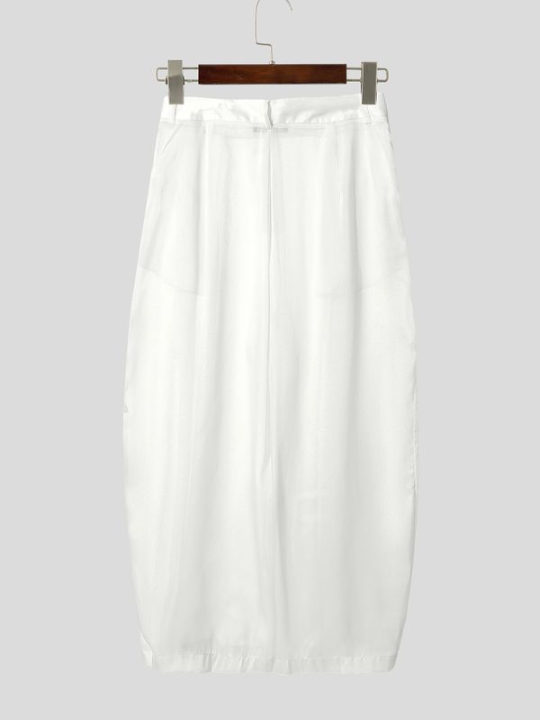 Men's Solid Color Semi Sheer Loose Pant SKUL53011