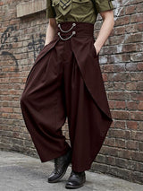 Men's Avant-Garde High-Waisted Double Chain Detail Deconstructed Balloon Pant SKUL63812