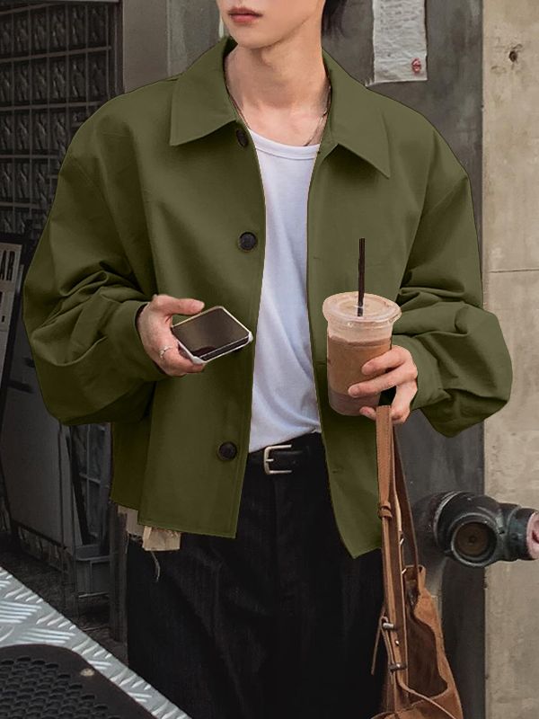 Men's Solid Color Casual Long Sleeve Jacket SKUL41271