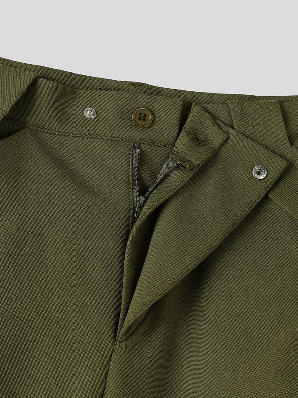 Men's Avant-Garde High Street Curved Flap Overlay Rivet Detail Baggy Floor Length Wide Leg Pant SKUL81732