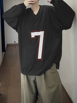 Men's Number 7 Print Mesh Long Sleeve T-Shirt SKUL35243