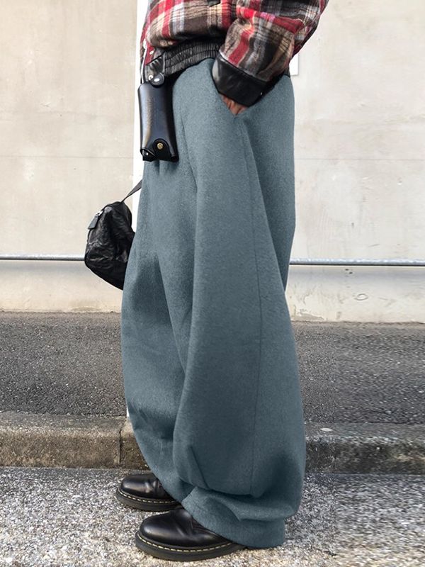 Men's Solid Color Loose Curved Pant SKUL51720