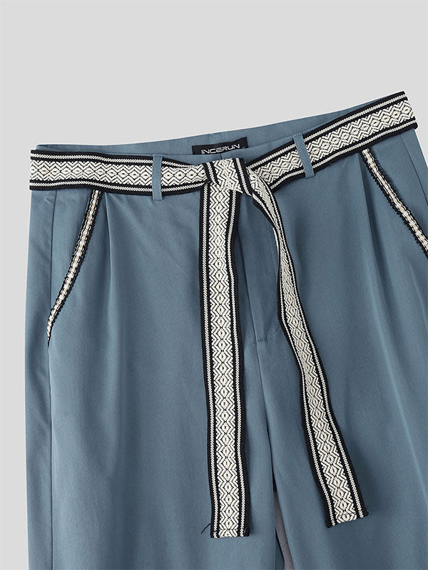 Men's Webbing Patchwork Jogger Casual Pant SKUL32030