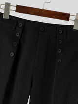 Men's Vintage Dandy Art Exhibition Double-Breasted Button High-Waist Wide-Leg Pant SKUL86024