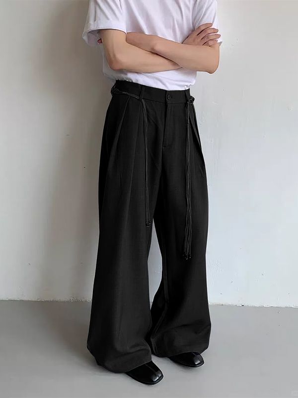 Men's Solid Wide Leg Casual Pant SKUL35234