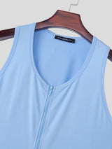 Men's Athletic Muscle Fit Full Front Zip Compression Tank SKUL73697