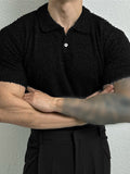 Mens Solid Plush Casual Short Sleeve Shirt SKUK52968