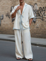 Men's Color Block Trim Two Pieces Outfit SKUL45409