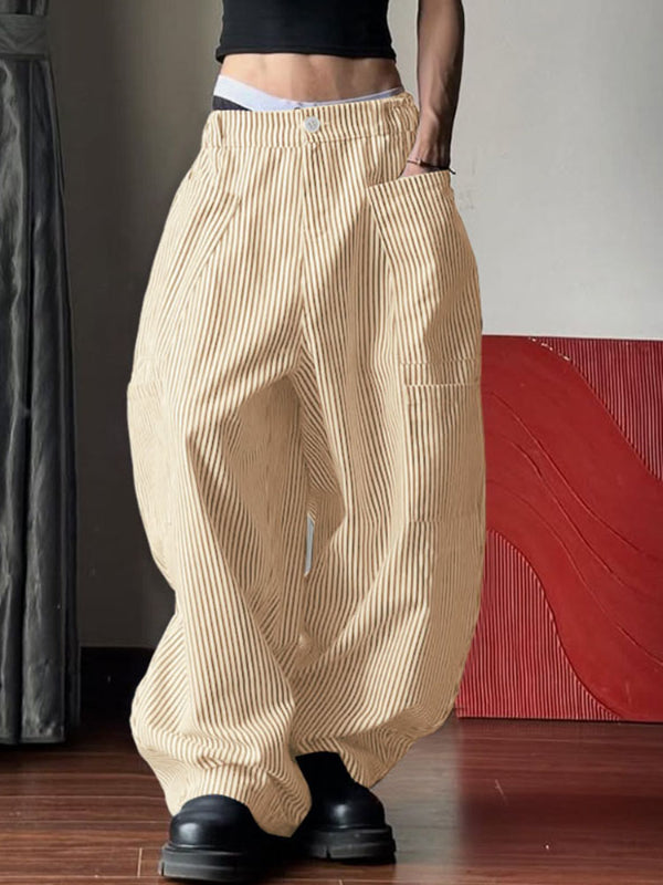 Men's Large Pocket Striped Casual Pant SKUL30582