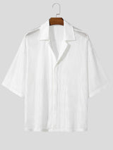 Men's Plain Sheer Mesh Short Sleeve Shirt SKUL11911