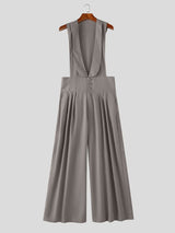Men's Vintage Elegant High Waist Wide Leg Jumpsuit SKUL75524