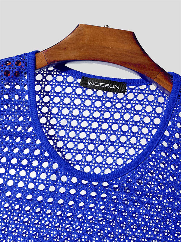 Mens Hollow-Out Mesh Sleeveless Tank SKUL19134