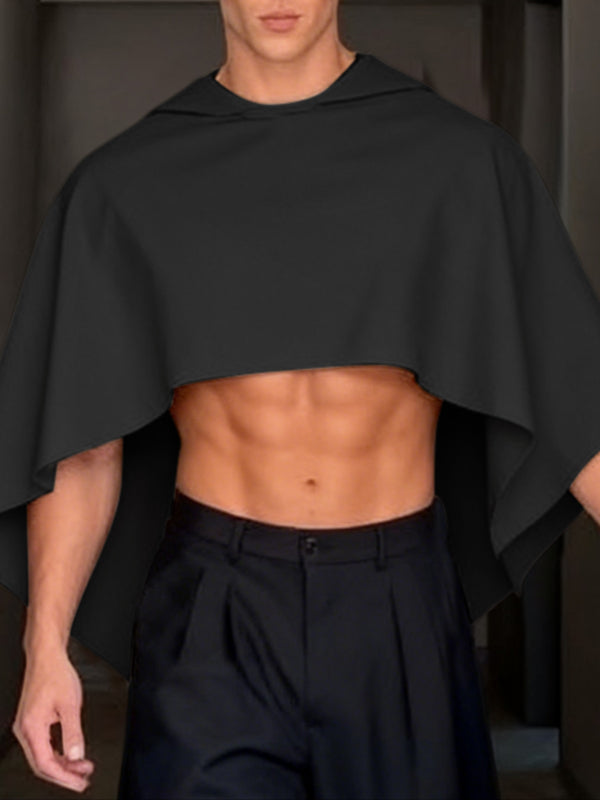 Men's Solid Color Irregular Design Cloak SKUL42503