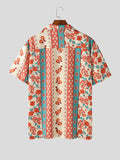 Mens Floral Print Revere Collar Shirt SKUK52094