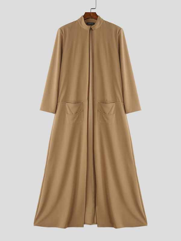 Men's Solid Color Textured Long Sleeve Cardigan SKUL29602