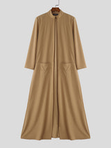 Men's Solid Color Textured Long Sleeve Cardigan SKUL29602