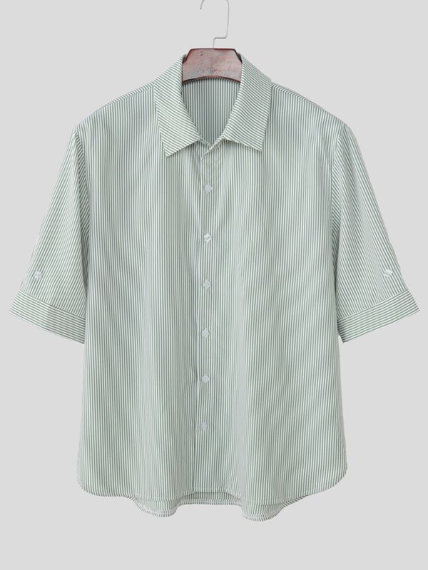 Men's Striped Casual Short Sleeve Shirt SKUL54704