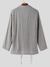 Men's Asymmetrical Placket Textured Long Sleeve Cardigan SKUL46245