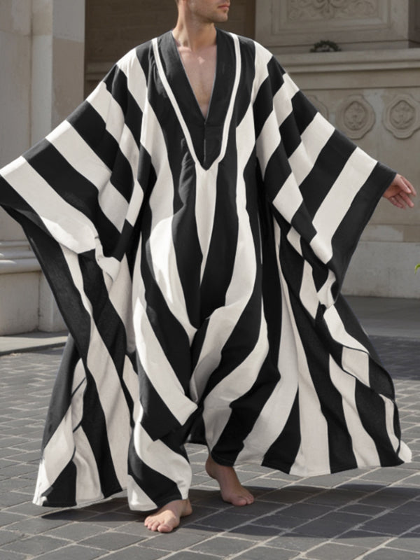 Loose Outer Robe Men's Striped Loose Oversized Robe SKUL24712 – INCERUNMEN