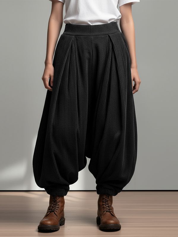 Men's Solid Color Textured Loose Fit Pant SKUL48721