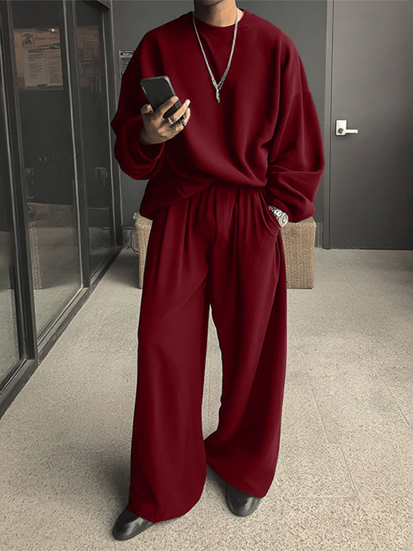 Men's Solid Color Casual Two Pieces Outfit SKUL28508