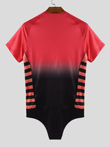 Men's Number Print Gradient Short Sleeve Bodysuit SKUL17911