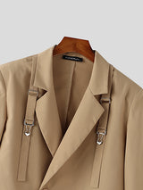 Mens Solid Color Slim-Fit Long-Sleeve Casual Blazer SKUK94140