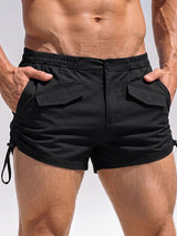 Men's Beach Party Utility Ruched Side Drawstring Micro Cargo Short SKUL78968