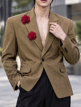 [Pre-order] Men's Avant-Garde Luxury Evening Gala Dual 3D Flower Single-Breasted Blazer SKUL86933