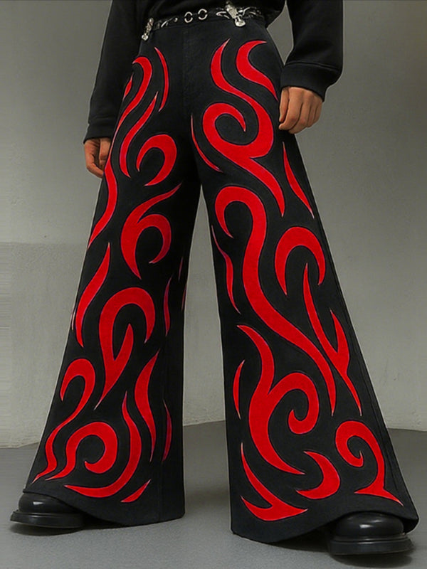 Men's Contrast Print Wide Leg Casual Pant SKUL27310