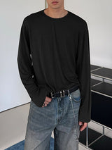 Men's Simple Solid Color Long Sleeve T-Shirt SKUL32955