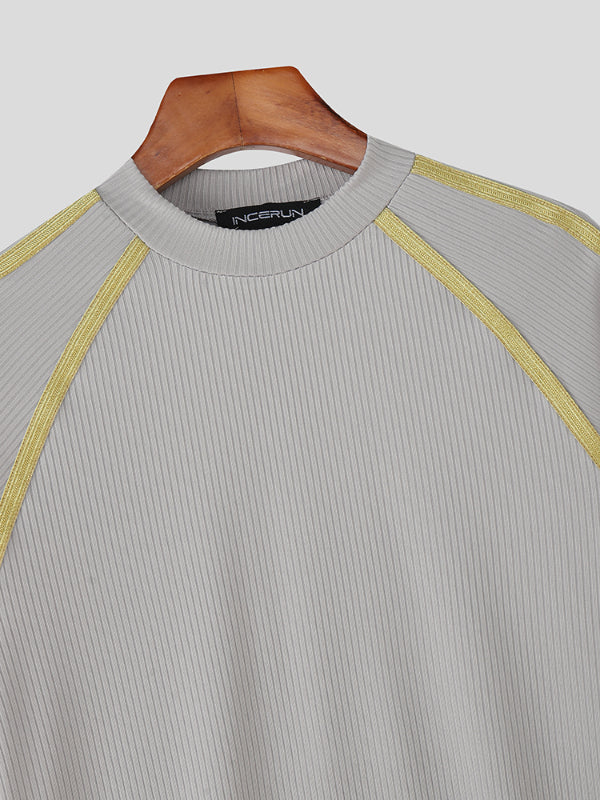 Men's Colorblock Knit Short Sleeve T-Shirt SKUL20161