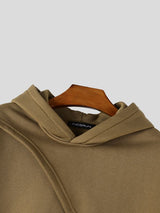 Men's Urban Casual Asymmetric Cape Overlay Drop Shoulder Long Sleeve Hooded Collar Hoodie SKUL82467