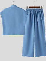 Men's Solid Color Casual Two Piece Outfit SKUL46013