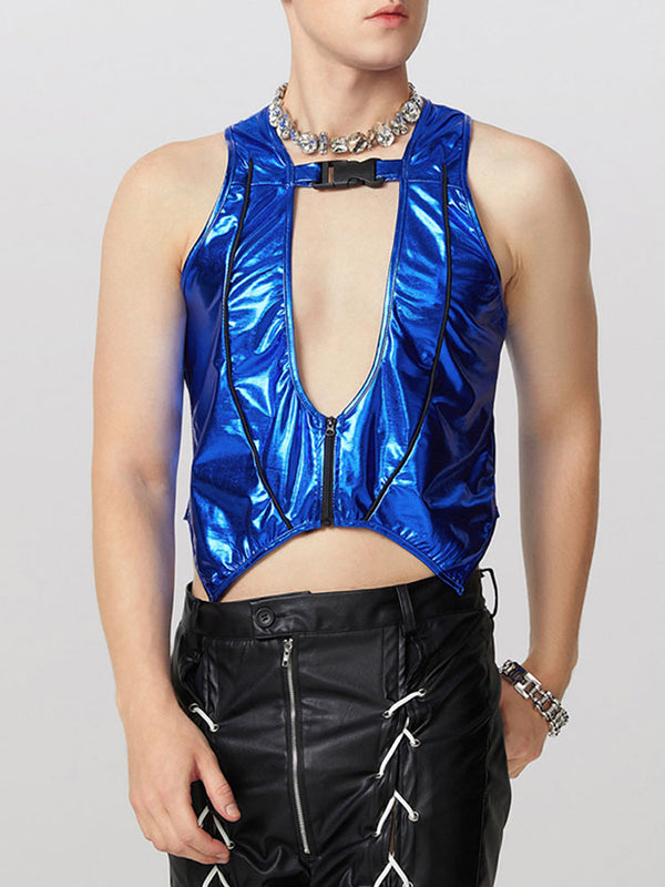 Mens Sexy Hollow-Out Sleeveless Tank SKUK95497