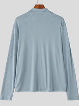 Men's Minimalist Solid Color Textured Long Sleeve Cardigan SKUL46341