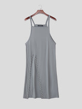 Men's Solid Color Split Hem Casual Tank SKUL27373