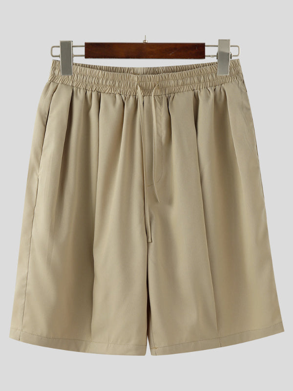 Mens Solid Color Wide-Leg Casual Short SKUL20175